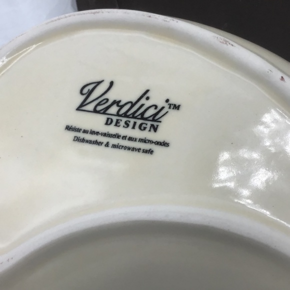 Verdici Design Italian porcelain serving dish with a wooden tray and metal hand - Picture 5 of 8